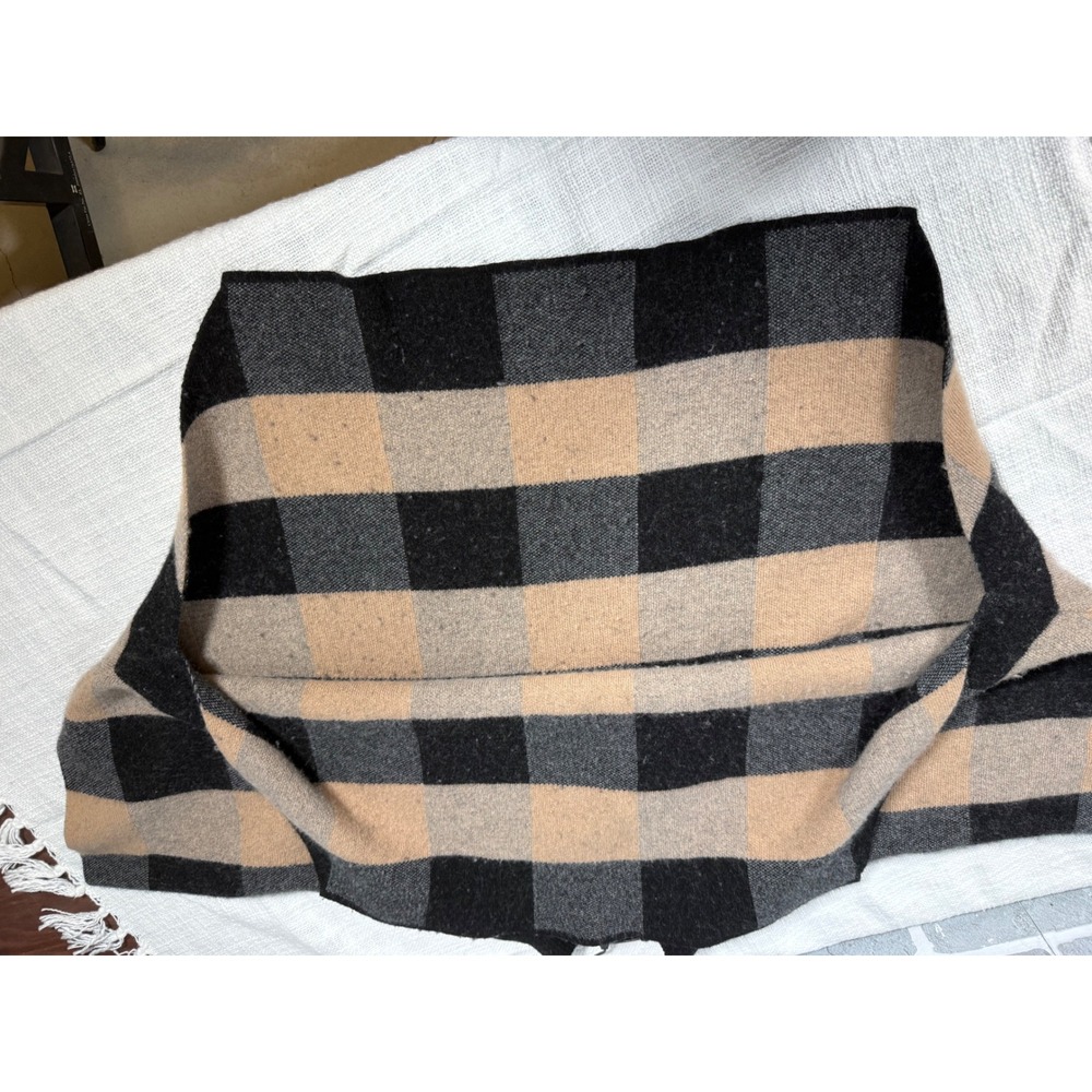 Note di Anita Merino Wool Cashmere Poncho Sweater Plaid Made in Italy OS - Picture 5 of 5